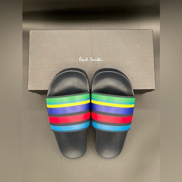 Pail Smith Men’s Multicolor Black Sole Sports Strip Slide Sandals Size S M L XL main image 8